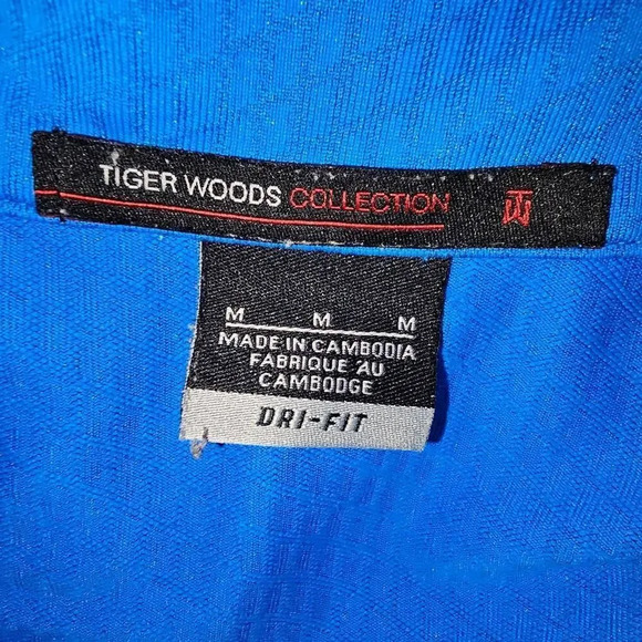Nike Dri Fit Tiger Woods Collection‎ Mens Blue Short Sleeve Polo Shirt Medium - Picture 4 of 5